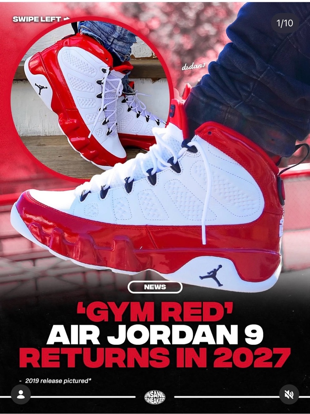 Will drop again in July 1, 2027 
Jordan Red and White High-Top Sneakers